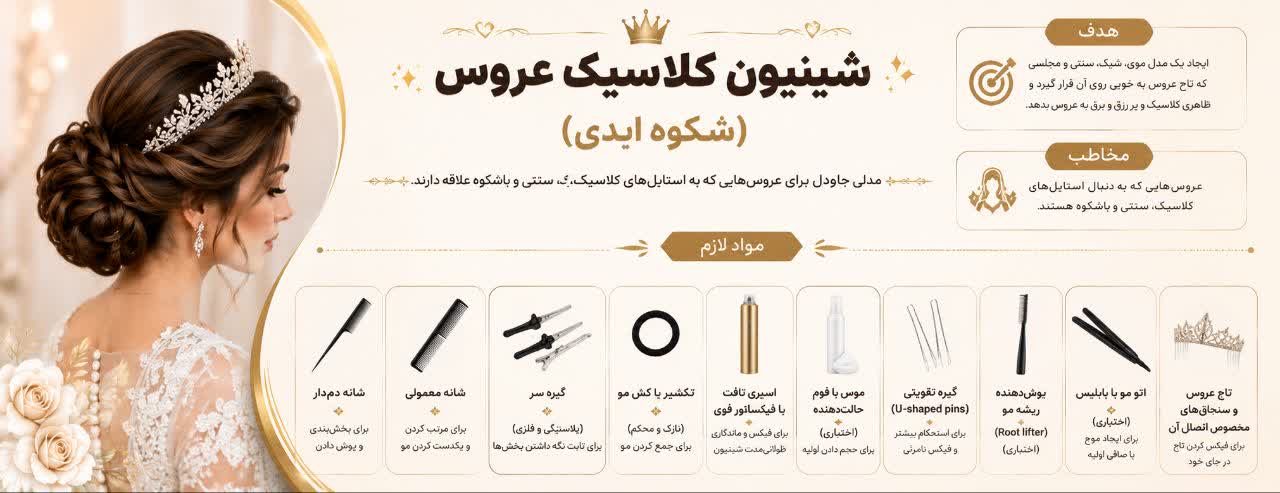 شینیون کلاسیک عروس (شکوه ابدی)